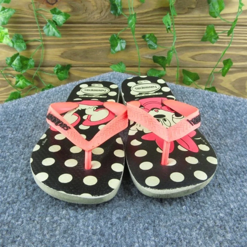 Havaianas Youth Girls Flip Flop‎ Shoes Size 3-4 Medium Pink Synthetic Slip On